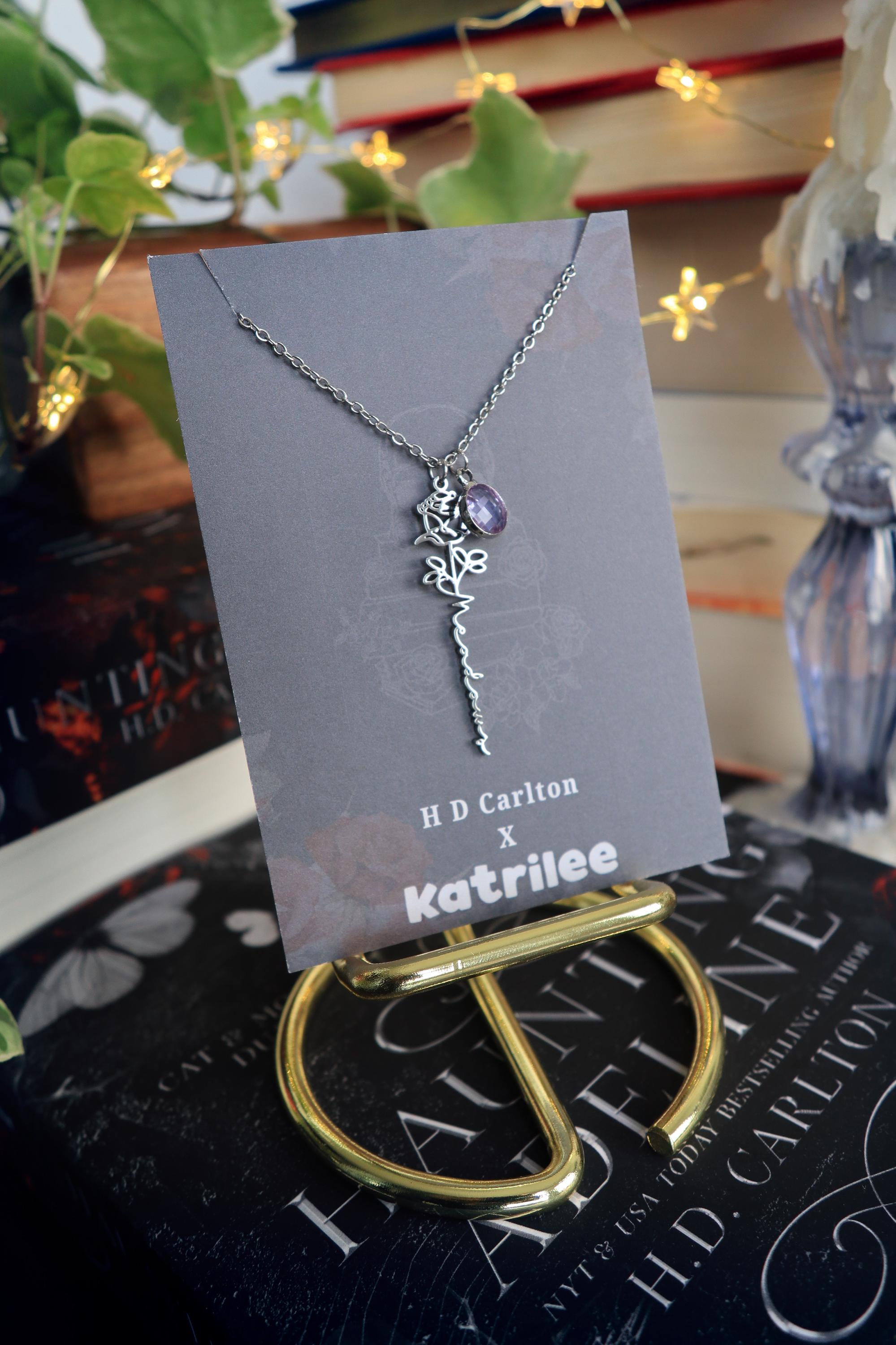 Haunting Adeline Meadows Stainless Steel Gold and Silver Name Necklace, H D Carlton Dark Romance Bookish Merch, Gift For Reader
