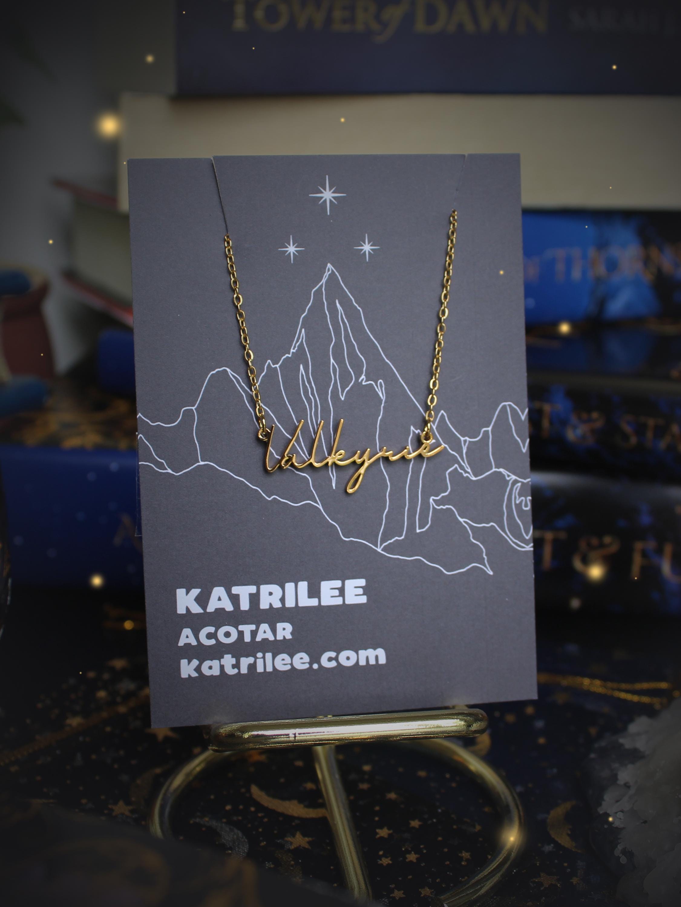 Officially Licenced Valkyrie Stainless Steel Necklace, ACOTAR Merch, Nesta, Bookish Gifts, Silver Gold Necklace Fantasy Romance Reader