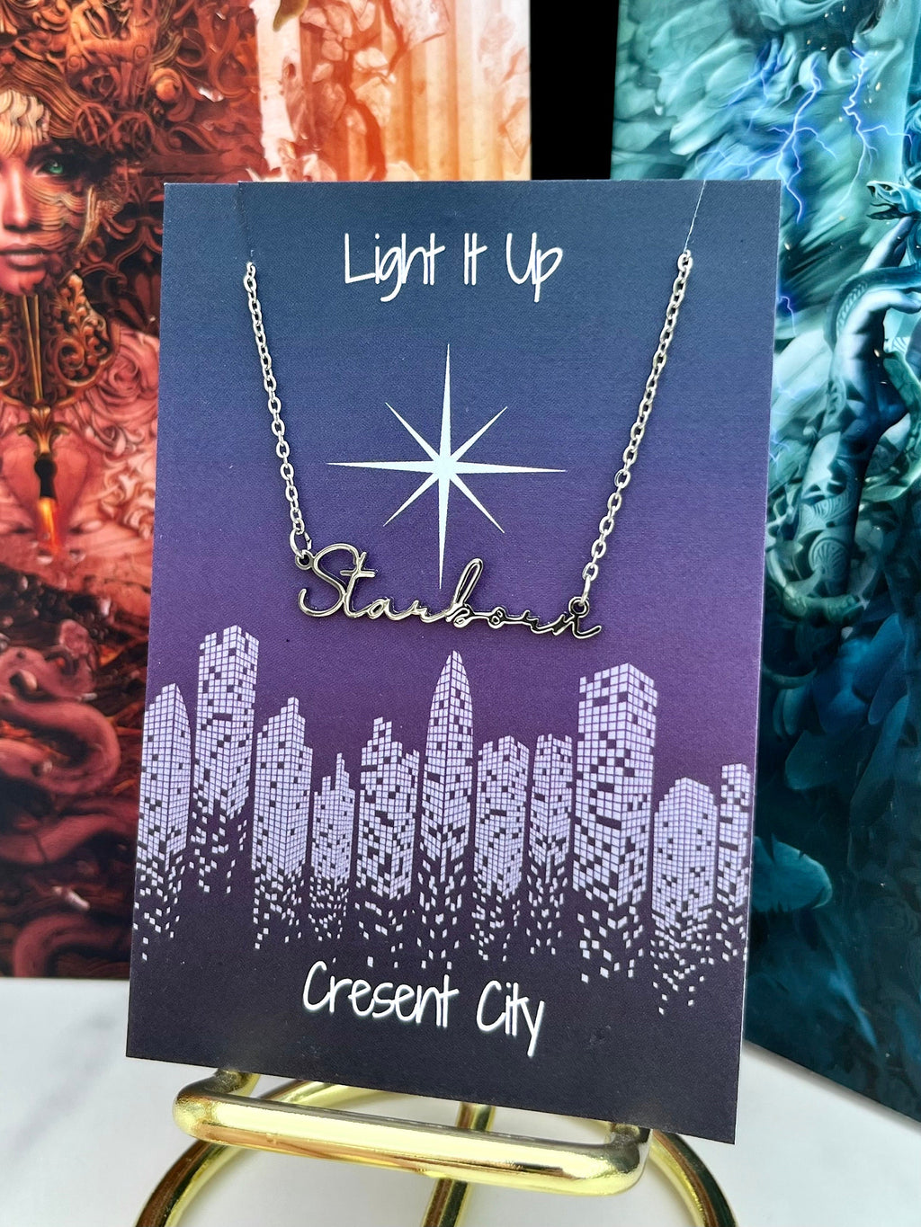 Officially Licenced Crescent City Starborn Bryce Quinlan Name Necklace, Stainless Steel, Fantacy Bookish Merch, Sarah J Maas, romance reader