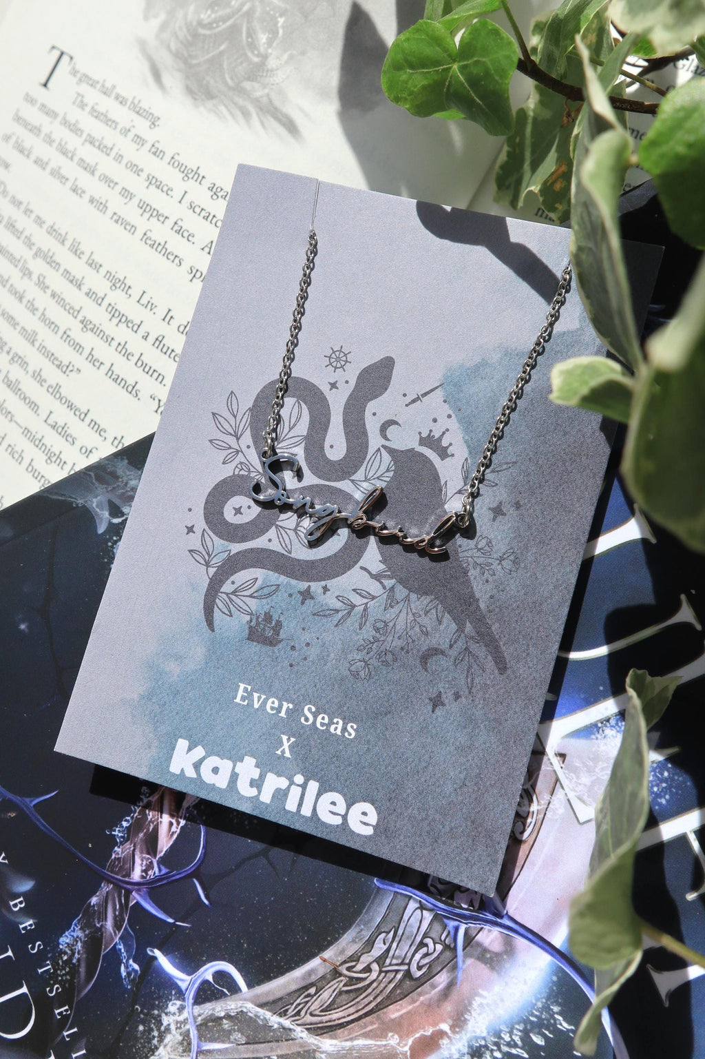 Songbird Name Necklace: Ever Seas Bookish Merch, Stainless Steel