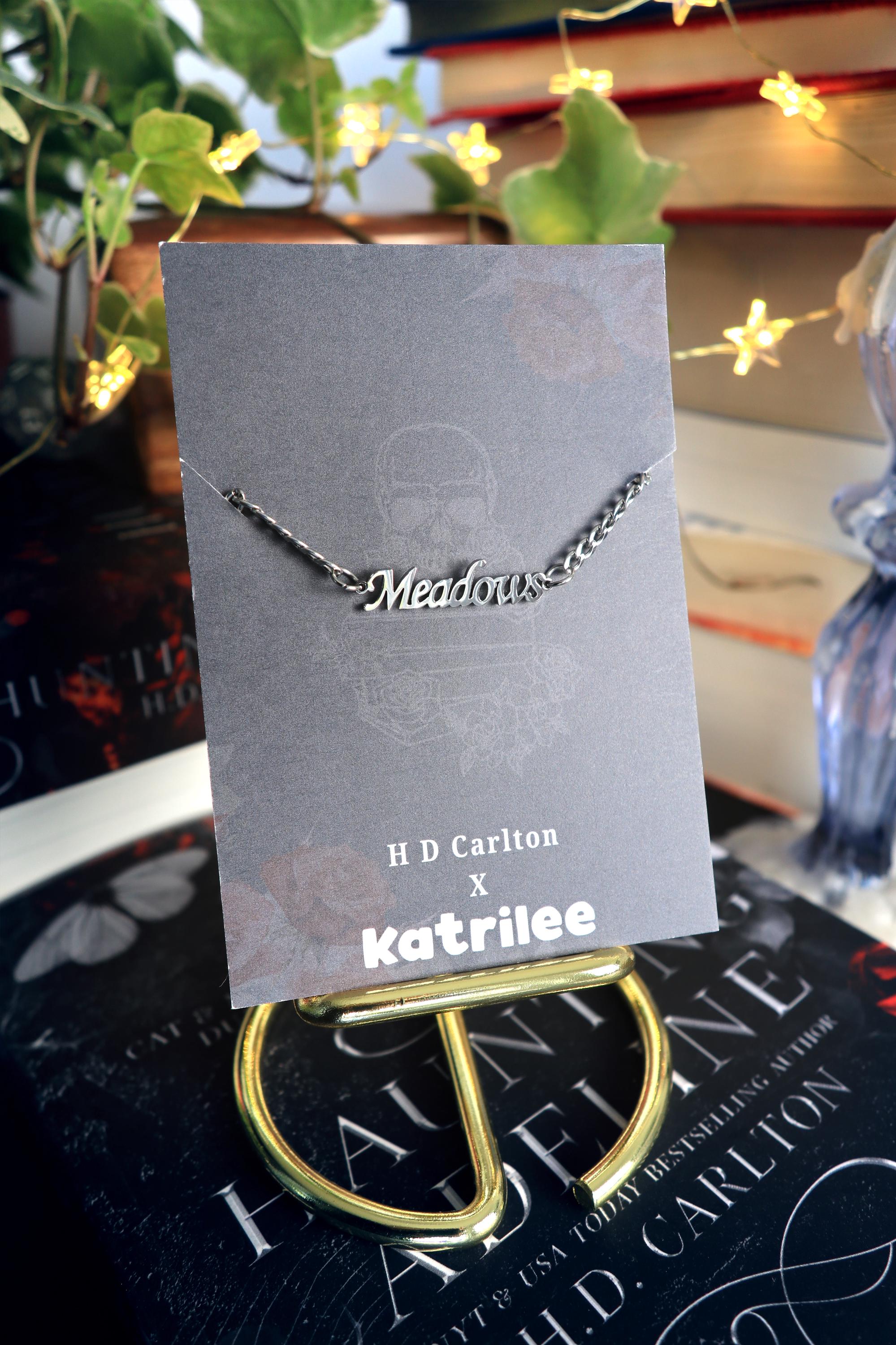 Haunting Adeline Meadows Stainless Steel Gold and Silver Name Bracelet, H D Carlton Dark Romance Bookish Merch, Gift For Reader