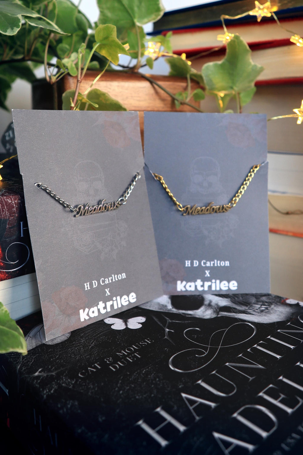 Haunting Adeline Meadows Stainless Steel Gold and Silver Name Bracelet, H D Carlton Dark Romance Bookish Merch, Gift For Reader