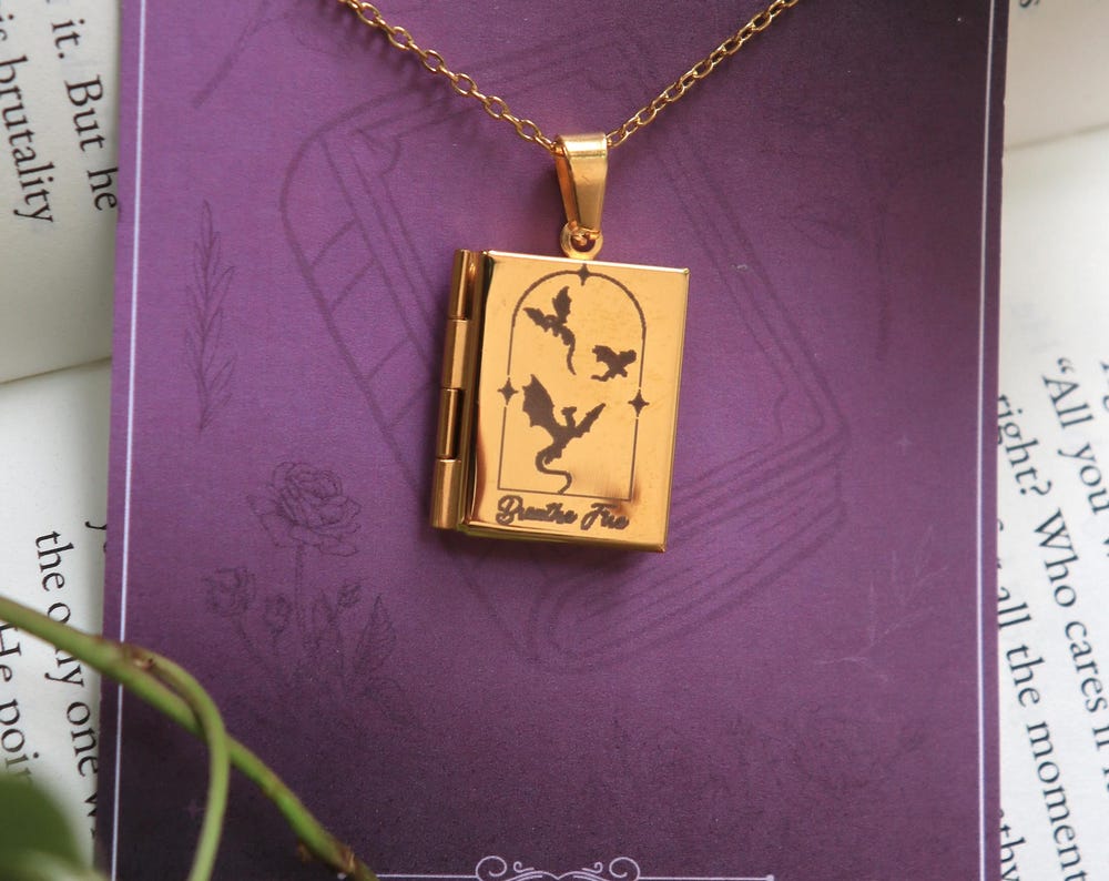 Romance Genre Book Locket necklace, Fantasy Dark Romance Cowboy necklace