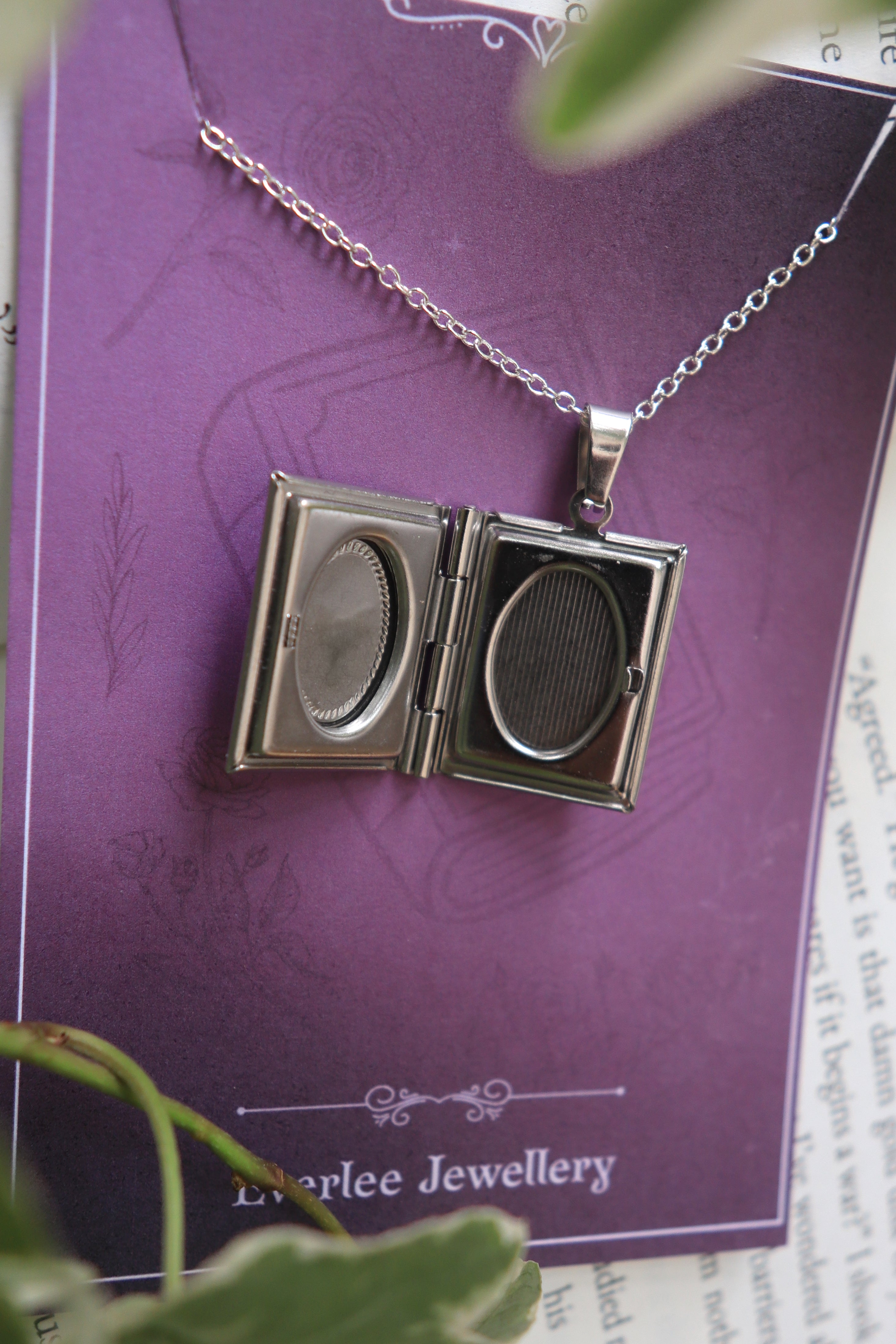 Dragon Book Locket necklace, Wyvern pendant necklace