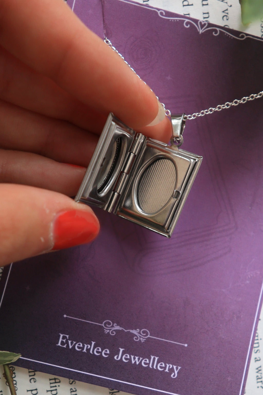 Dragon Book Locket necklace, Wyvern pendant necklace